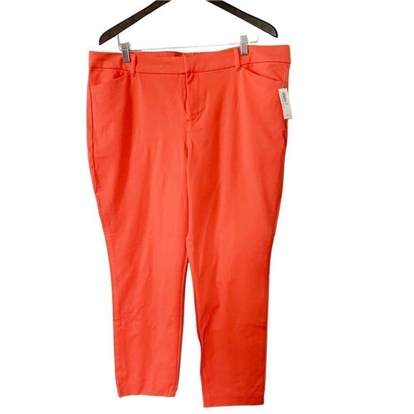 Old Navy “Briquette Coral” High Waist Ankle Length Pixie Pant - Picture 2 of 11